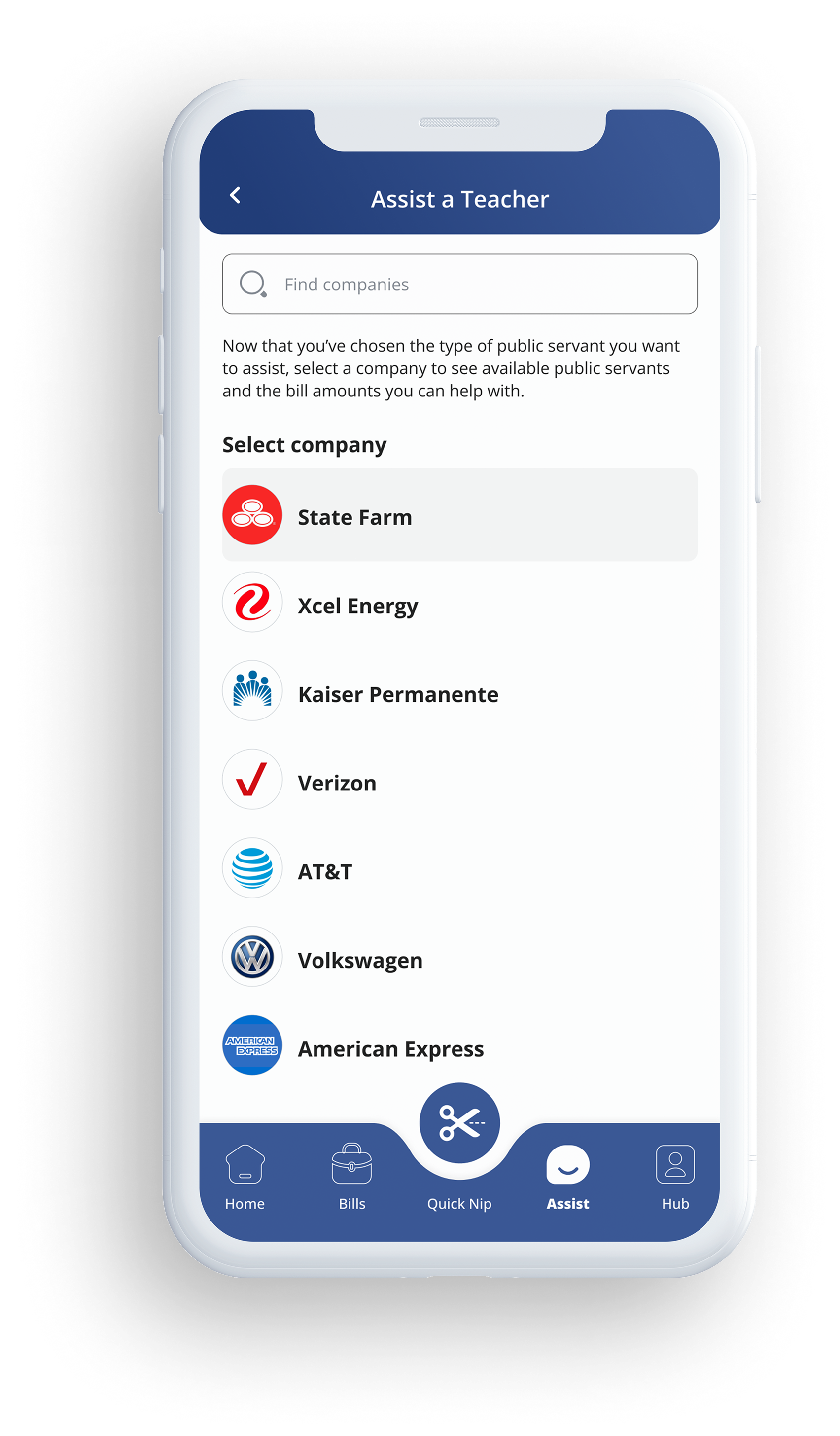 Download BillNip app screen
