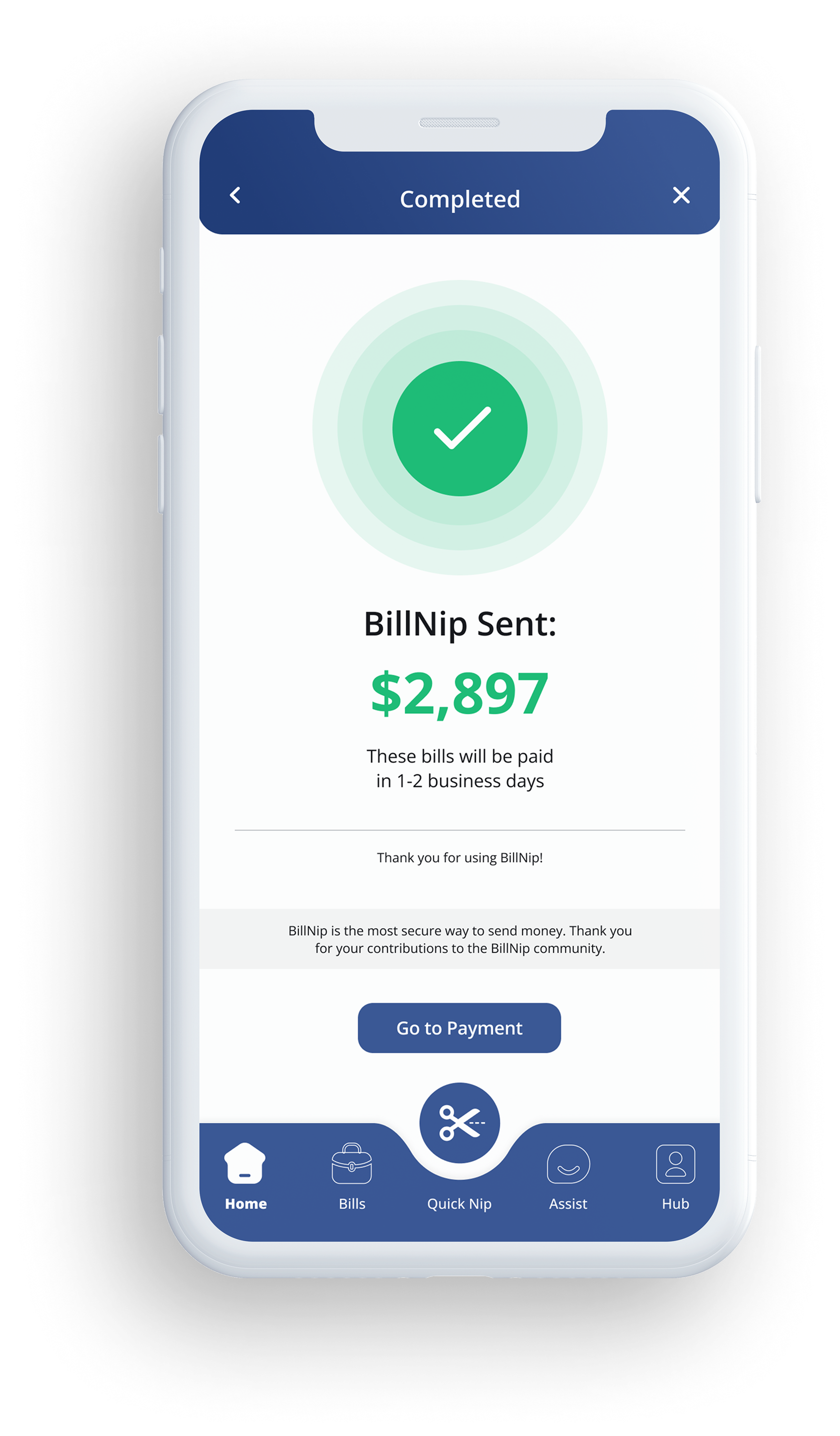 Download BillNip app screen